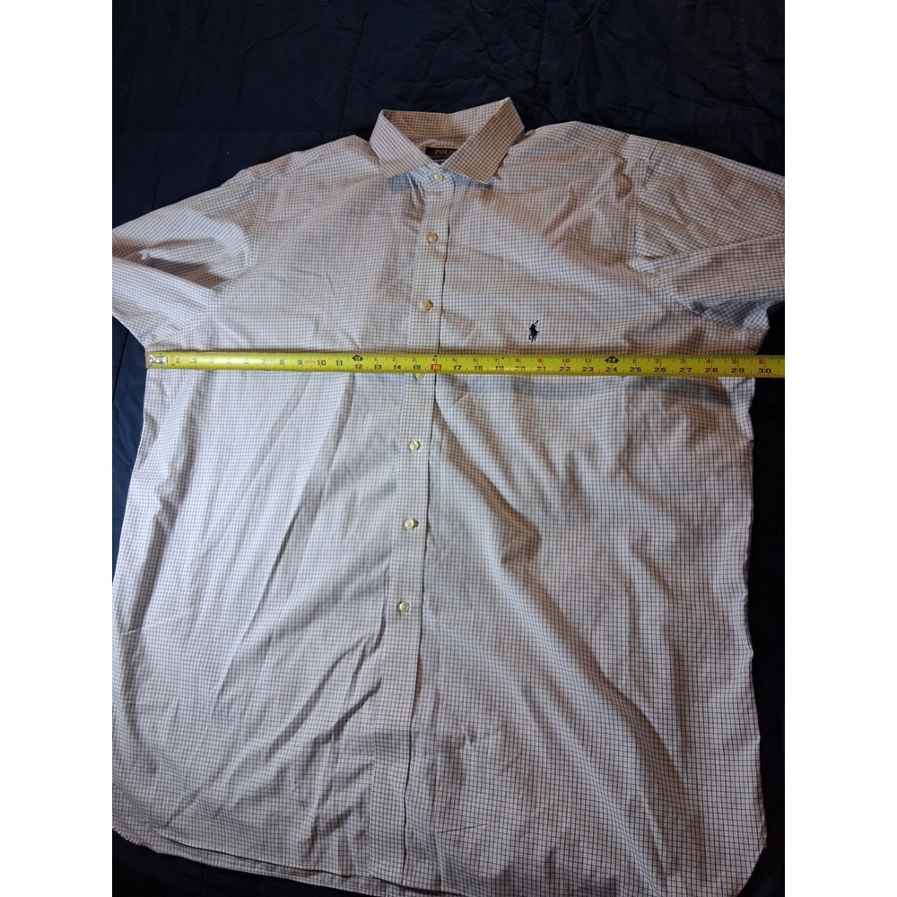 Polo‎ Ralph Lauren Classic Fit Shirt Mens Size 19 36/37 Easy Care Blue Stripe - Picture 2 of 6